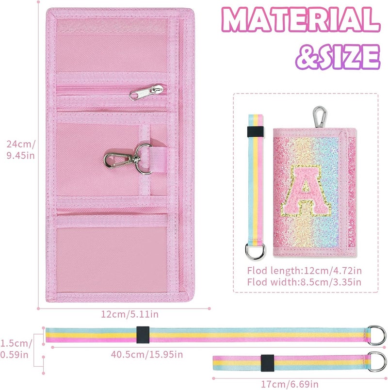cotmcor Girls Wallet for Kids Initial Pink Wallets, Christmas Stocking Stuffers Birthday Gifts Ideas for 6 7 8 9 10 11 12 Year Old Teen Girl, Sparkly Cute Toddler Purse Valentines Gift Trendy Stuff - Image 3